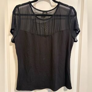 W5 Black Sheer Mesh Women's Blouse